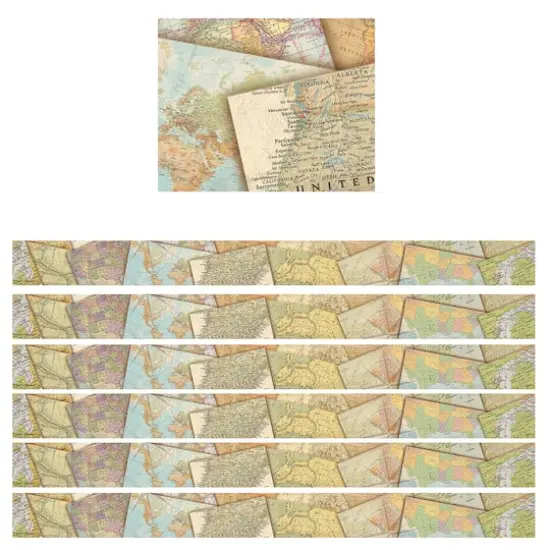 Teacher Created Resources Travel the Map Straight Border Trim, 210ft. {1}