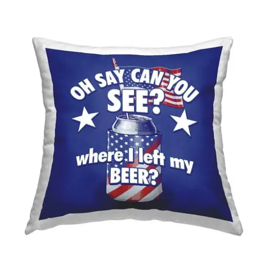 Stupell Industries Funny Patriotic Beer Decorative Printed Throw Pillow {1}