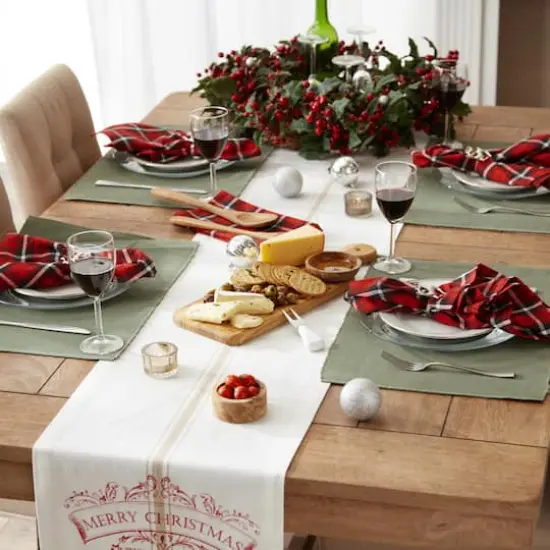 DII&reg; 108" Merry Christmas Printed Table Runner {5}