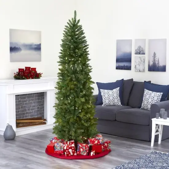 6.5ft. Unlit Slim Green Mountain Pine Artificial Christmas Tree {6}