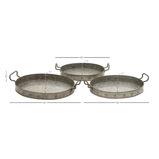 Grey Metal Farmhouse Tray Set {10}