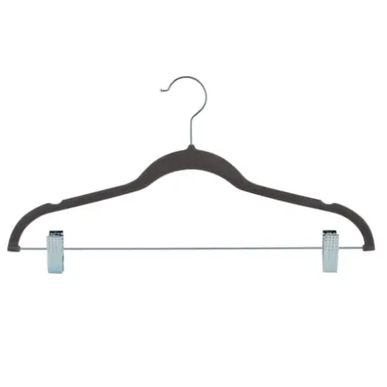 Laura Ashley Velvet Hangers with Clips, 12ct. Gray {4}
