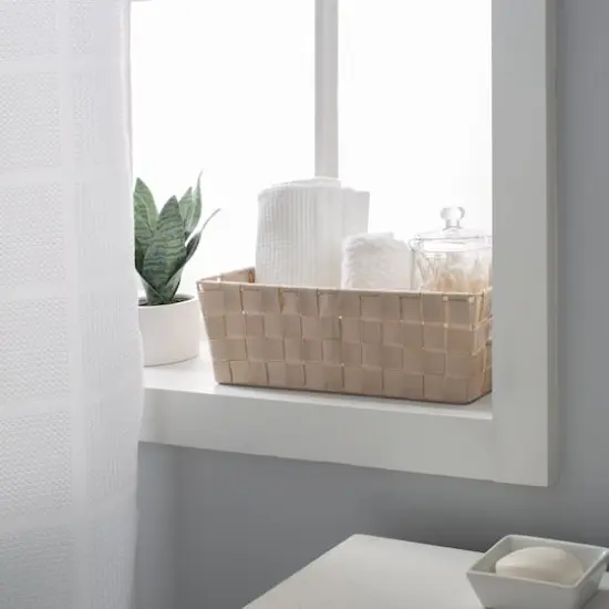 Simplify Medium Woven Strap Shelf Tote Ivory {7}