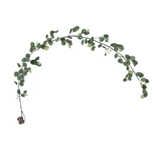 6.5ft. Pre-Lit LED Green Eucalyptus Garland {8}
