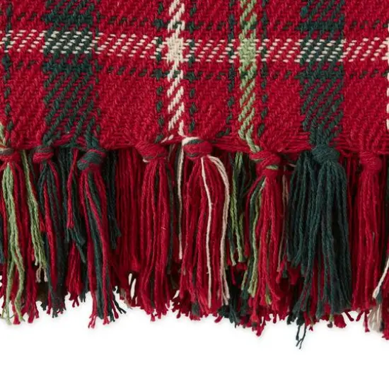 DII&reg; Tartan Holly Plaid Recycled Cotton Throw {4}