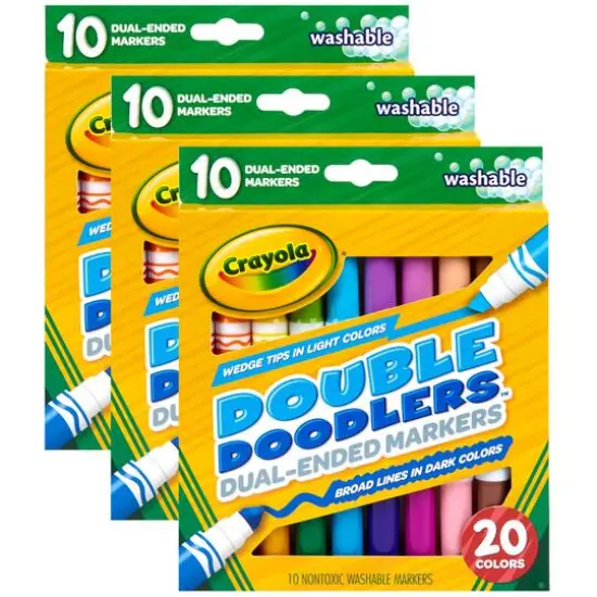Crayola® Dual-Ended Washable Double Doodlers Markers, 3 Packs of 10 {1}