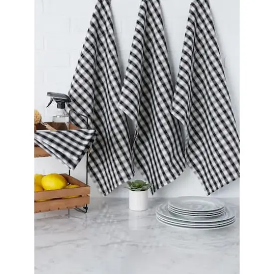 DII&reg; French Check Dishtowel, 4ct. {8}