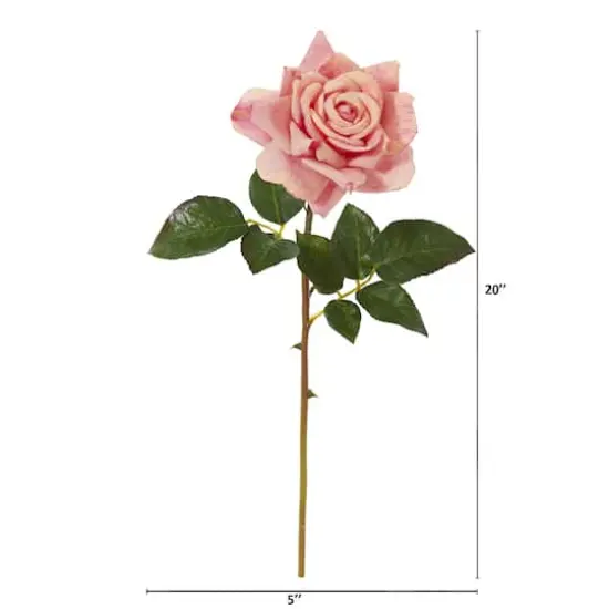 Rose Flower Stem, 6ct. Pink {3}