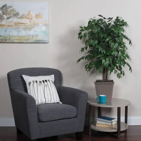 4ft. Artificial Ficus Bush with Black Plastic Pot {3}