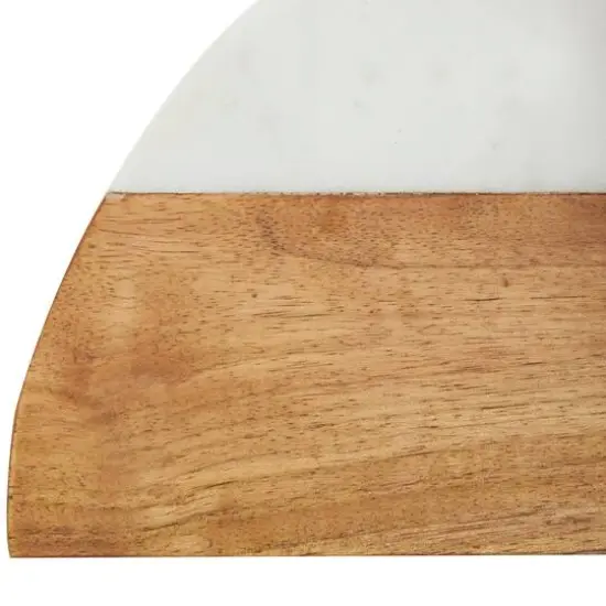 5" Marble & Wood Geometric Arched Bookends Set {6}