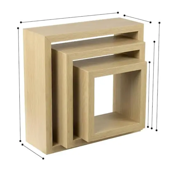 Sorbus Floating Square Shelf Set Maple Wood {6}
