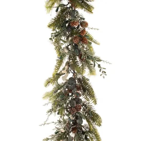 Village Lighting 9ft. Pre-Lit LED Rustic White Berry Christmas Garland {3}