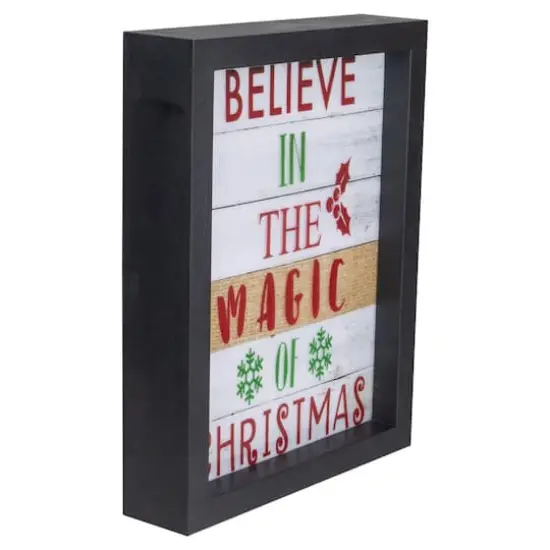 LED Lighted 'Believe in the Magic of Christmas' Shadow Box Wall Art {4}