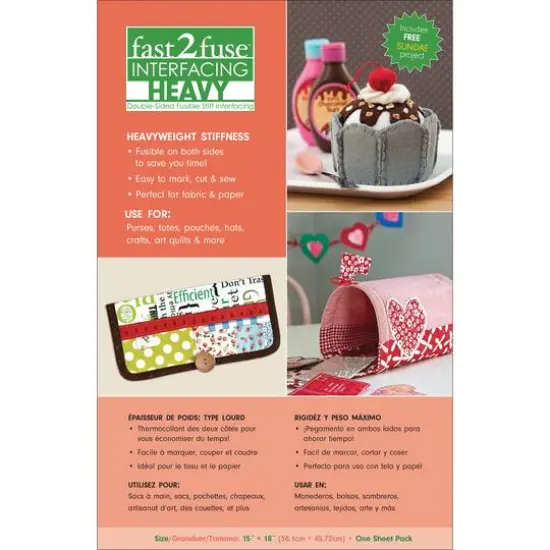 C&T Publishing Fast2fuse Fusible Heavyweight Interfacing 15" x 18" {1}
