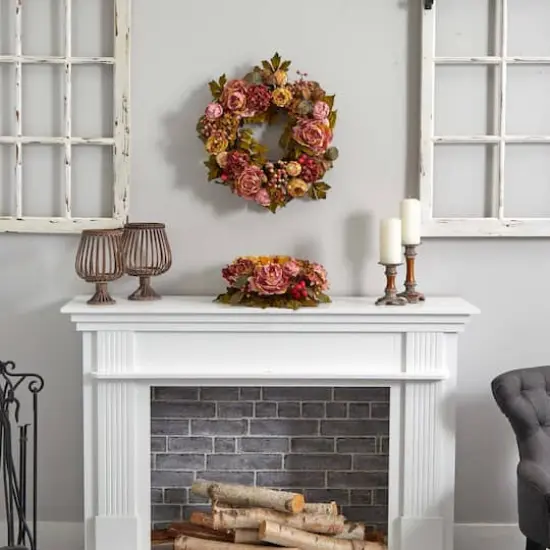 24" Peony & Hydrangea Wreath {8}