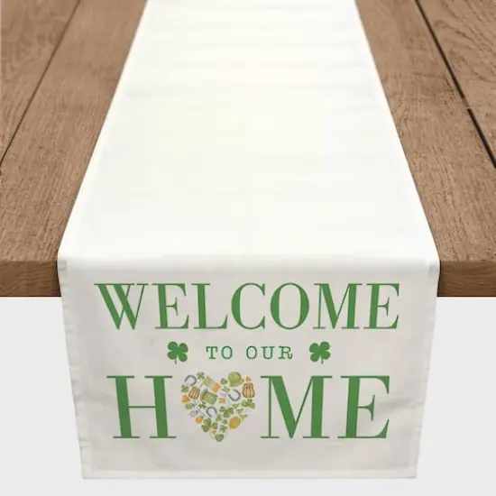 Welcome St Patty Home Short 16" x 72" Cotton Twill Runner {4}