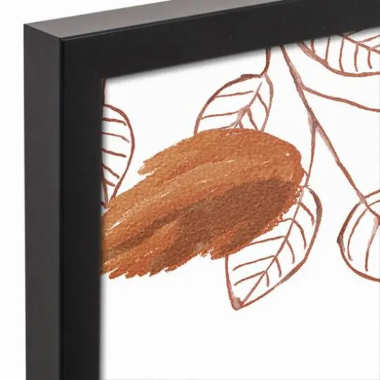 Autumn Leaves Cascading Welcome Canvas Wall Art with Black Frame {4}