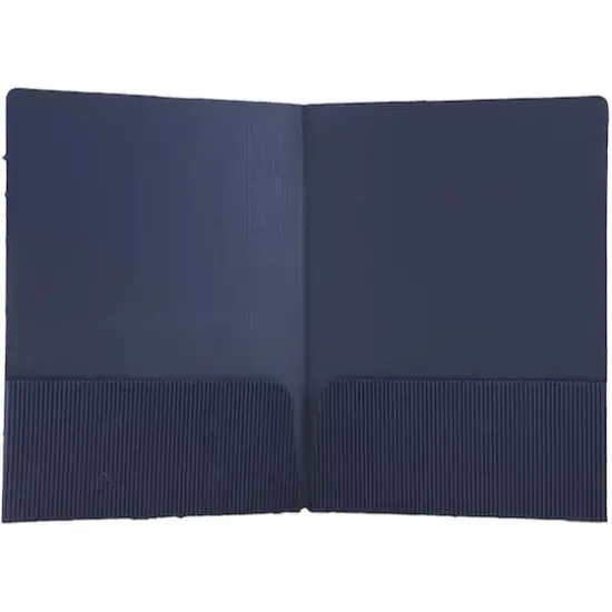 JAM Paper Corrugated Textured 2-Pocket Folders, 6ct. Navy Blue {4}