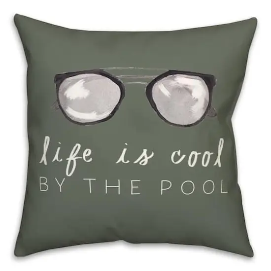 Life by the Pool Indoor/Outdoor Throw Pillow Sage {1}