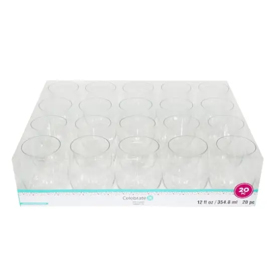 12oz. Clear Plastic Stemless Wine Glasses by Celebrate It&trade;, 20ct. {4}