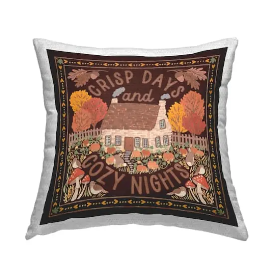 Stupell Industries Crisp Days Fall Phrase Outdoor Printed Pillow {1}