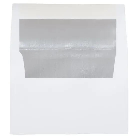 JAM Paper A7 Foil Lined Invitation Envelopes, 50ct. White with Silver Foil {1}