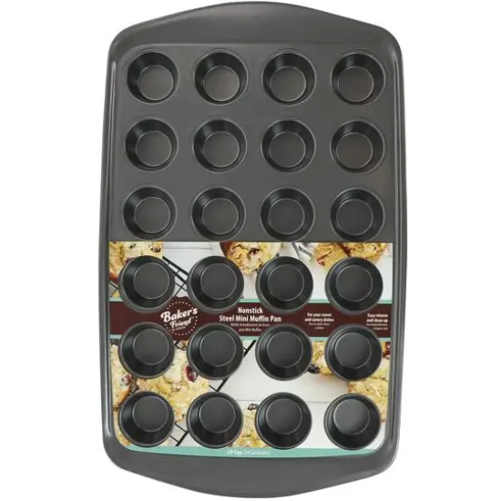 Gibson Baker's Friend™ 24 Cup Nonstick Steel Mini Muffin Pan {1}