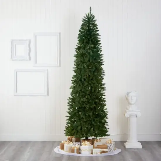 9ft. Unlit Slim Green Mountain Pine Artificial Christmas Tree {7}