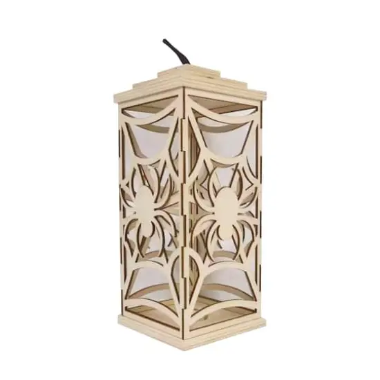 10" DIY LED Spider Wood Lantern D&eacute;cor by Make Market&reg; {4}