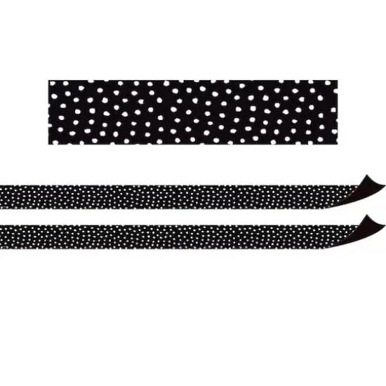 Teacher Created Resources Black with White Painted Dots Magnetic Border, 48ft. {1}