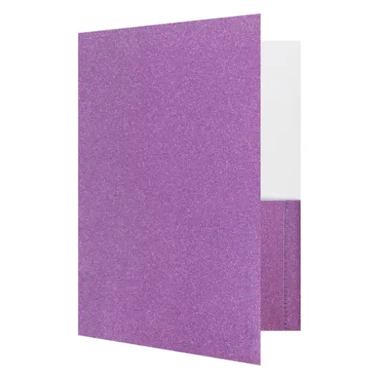 JAM Paper 2-Pocket Plastic Glitter Folders, 6ct. {4}