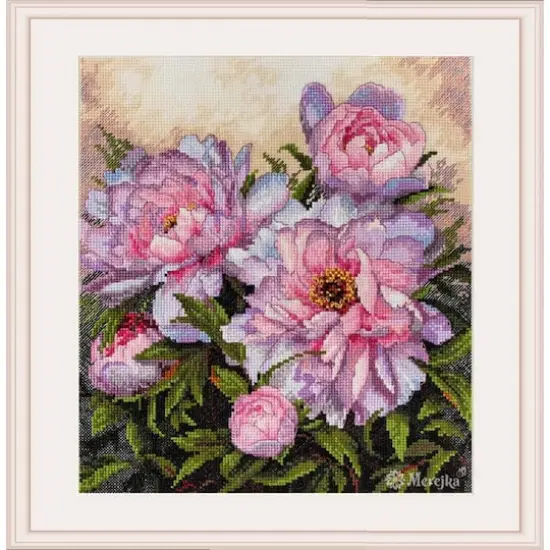 Merejka Tender Peonies Counted Cross Stitch Kit {1}