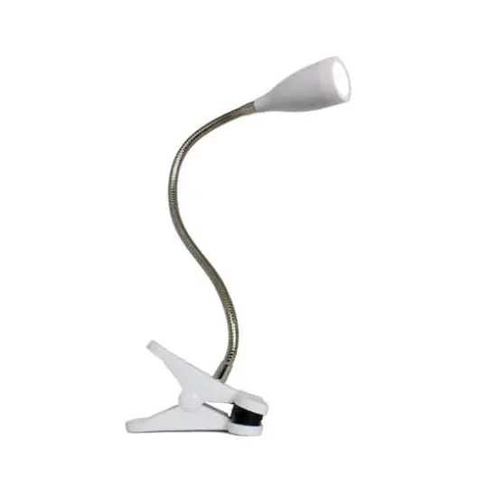 Simple Designs Flexible Gooseneck LED Clip Light Desk Lamp White {6}