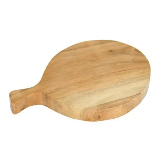 Hello Honey&reg; 10.5" Round Acacia Wood Cheese/Cutting Board with Handle {3}