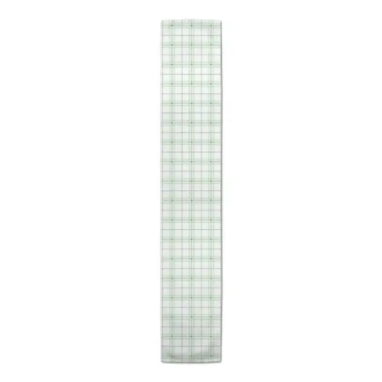 72" Green & White Clover Plaid Poly Twill Table Runner {1}