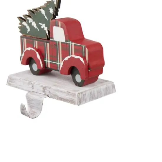 Glitzhome&reg; 6" Red Car & Truck Stocking Holder Set {8}