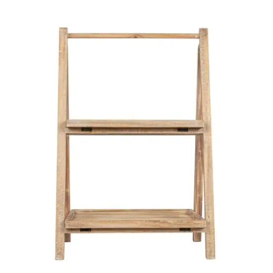 Hello Honey® 3ft. 2-Tier Natural Wood Folding Storage Stand {6}