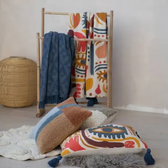 Hello Honey&reg; 60" x 50" Visage Artistry Cotton Blend Throw {3}