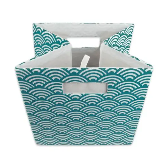 DII&reg; 13" Polyester Waves Storage Cube Teal {5}