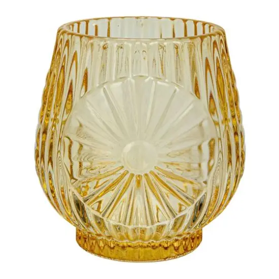 Hello Honey® Embossed Glass 5-Votive Candle Holders with Vase & Wood Tray {12}