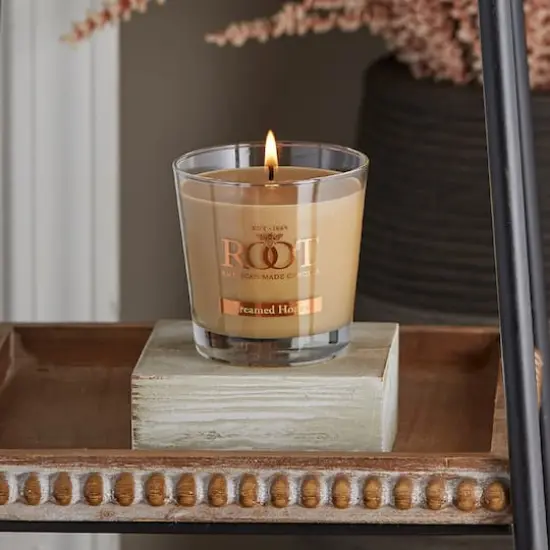 Root Candles 6.3oz. Small Scented Honeycomb Veriglass Jar Candle Creamed Honey {3}