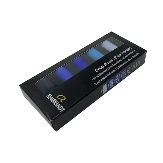 Rembrandt 5 Color Deep Blues Half Stick Soft Pastel Set {5}