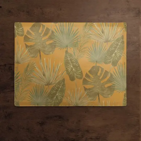 Tropical Palm Cotton Twill Placemat Yellow {3}