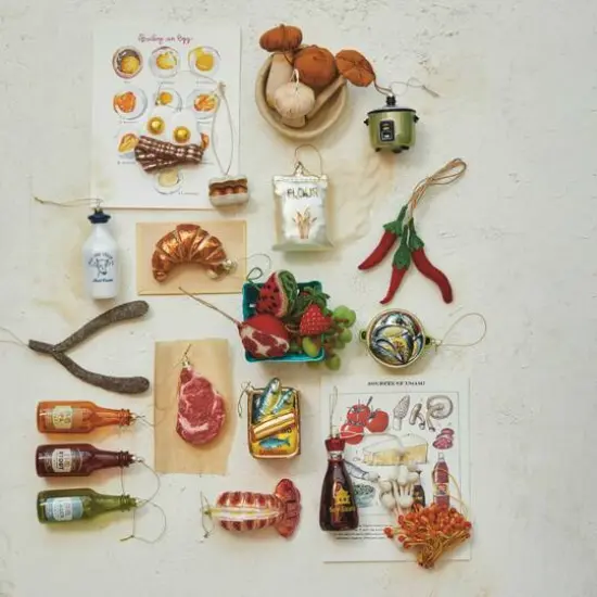 Hello Honey&reg; 4.5" Copper Croissant Glitter Glass Ornament {4}