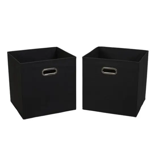 2 Pack Household Essentials 13" Fabric Storage Bins Black {7}