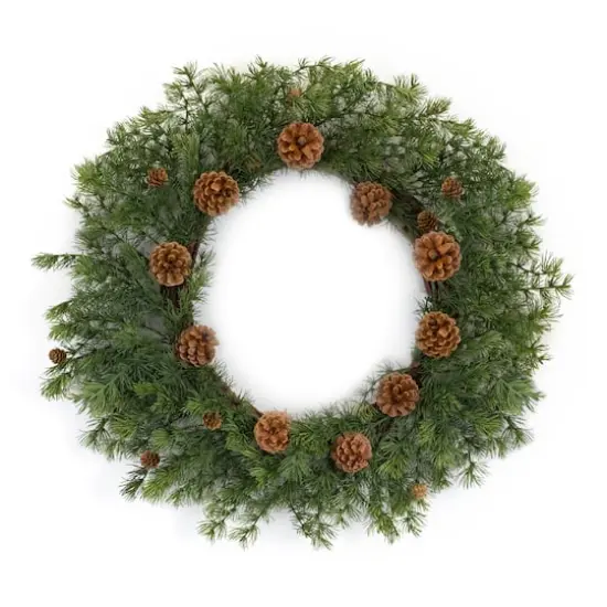 25.5" Pine Wreath with Pinecones {1}