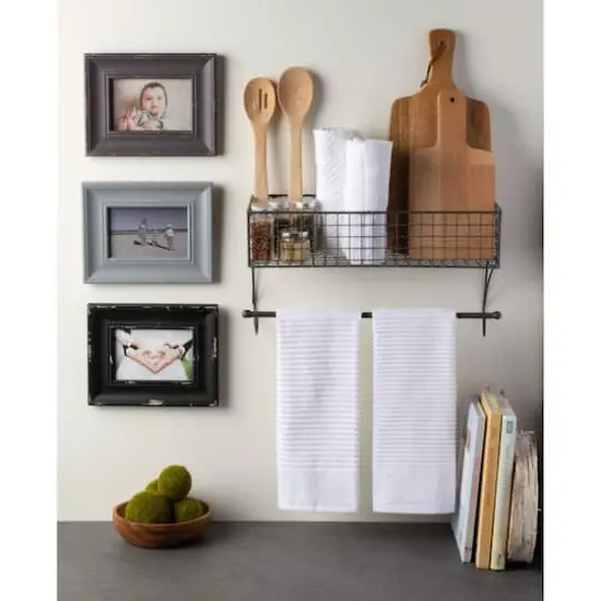 DII&reg; Large Farmhouse Towel Rack Gray {5}