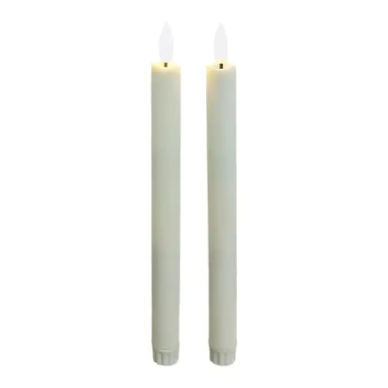 10" Flickering LED Wax Taper Candles, 2ct. by Ashland&reg; Ivory {3}