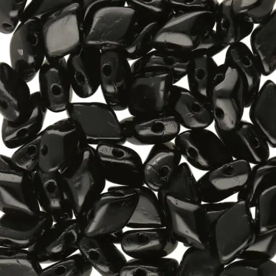 GemDUO&trade; 8mm 2-Hole Czech Glass Diamond Beads Jet Black {1}