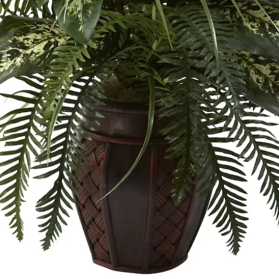 3ft. Mixed Greens & Cattails in Planter {4}